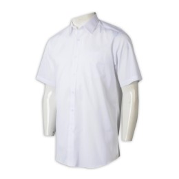 R323 製造男裝短袖恤衫 設計淨色恤衫 恤衫製服公司 白色晴條 40%滌 60%棉 R323 製造男裝短袖恤衫 設計淨色恤衫 恤衫製服公司 白色晴條 40%滌 60%棉